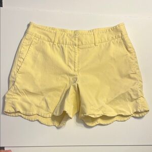 J. McLaughlin scalloped Light Yellow Women's Shorts